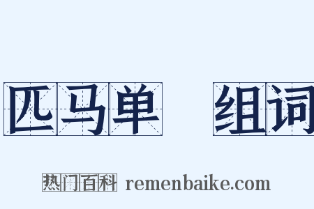 匹马单槍组词是什么意思的图片